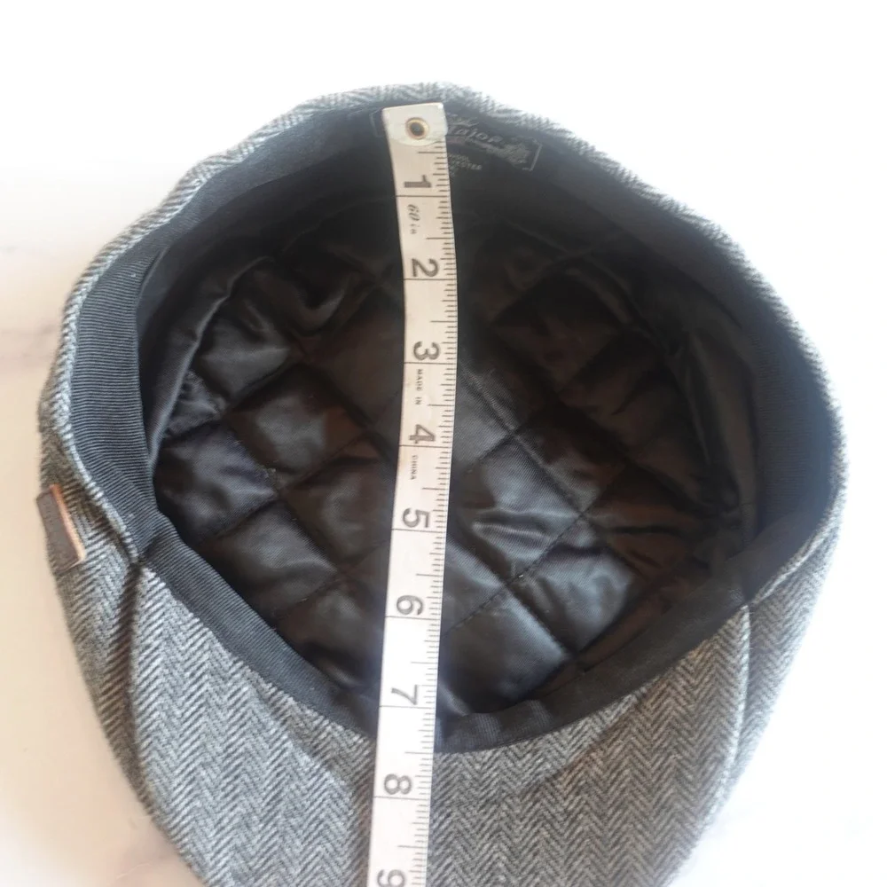 Major Wear Herringbone‎ Tweed Flat Cap Hat LXL Wool Blend Newboy British Ivy